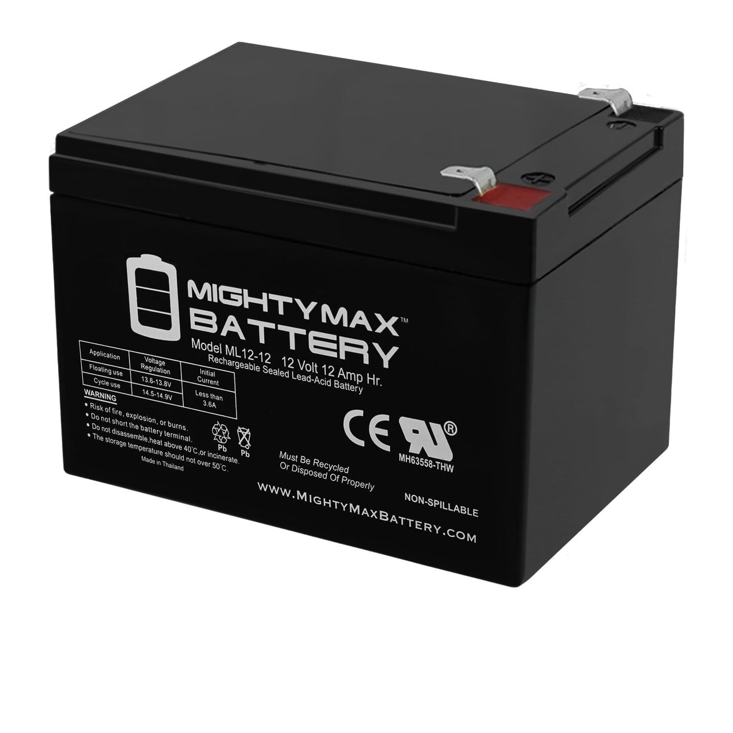 classic 12V 12AH Replacement Battery for 6-DGM-12, 6-FM-12